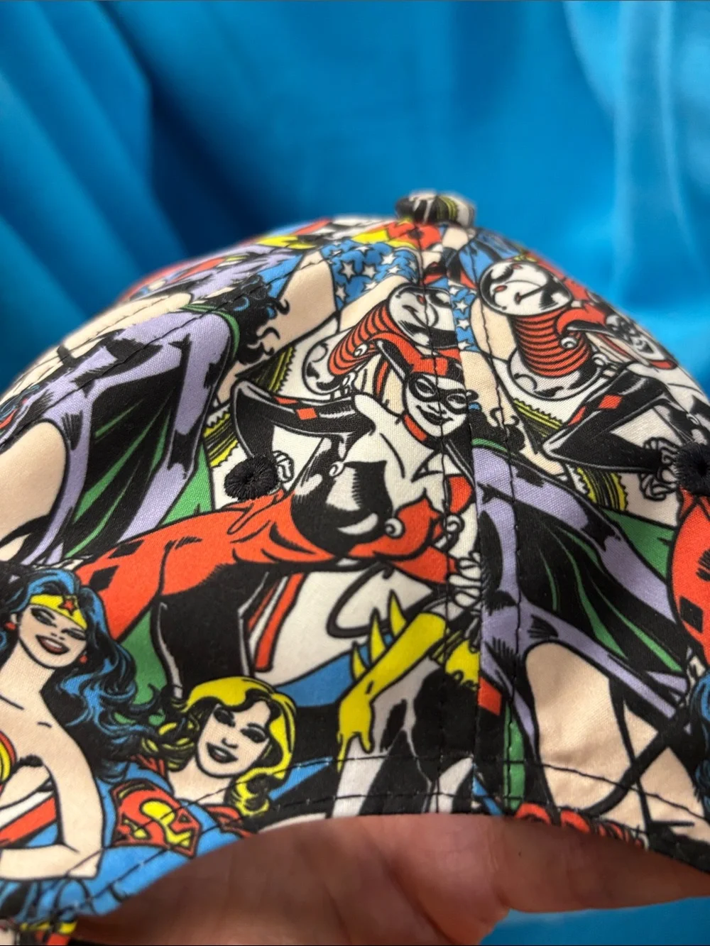 DC Comics Multicolor Women Superhero Panel Print Baseball Cap